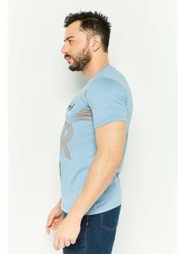 Gazzarrini Men Crew Neck Short Sleeve Graphic T Shirt, Blue Combo  - Image 3