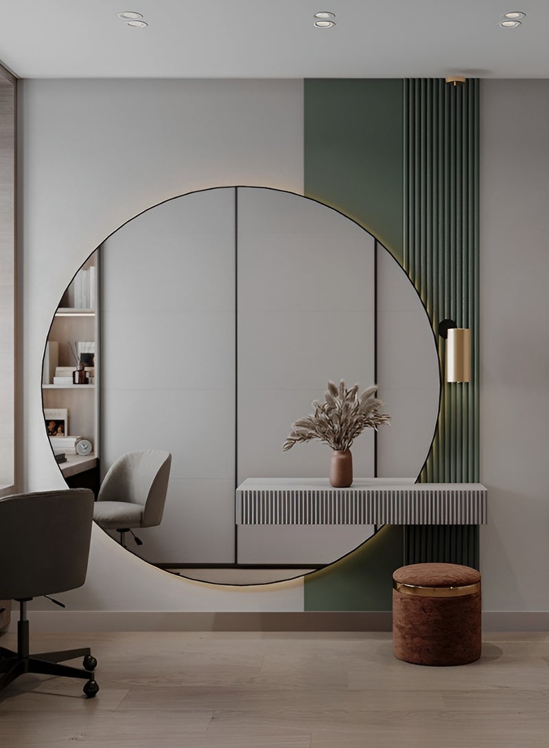 Taimi Wall Mirror 100cm with Backlit LED lighting and Black Metal Frame, Modern Design Wall Mounted Makeup Mirror, Mirror for Bathroom, Bedroom, Dressing Room, Entryway - Image 3