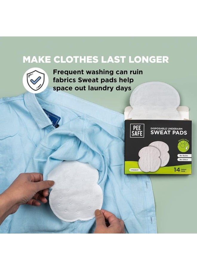 PEESAFE Disposable Underarm 14 Sweat Pads Straight, Pack Of 2  - Image 3