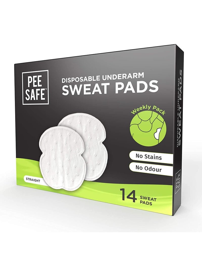 PEESAFE PEESAFE Pee Safe Disposable Underarm 14 Sweat Pads (Straight) Pack of 2  - Image 1