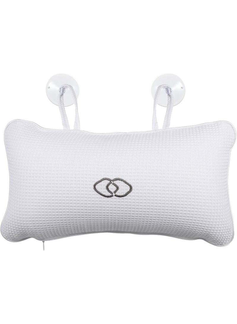 HEALLILY HEALLILY Spa Bath Cushion Bath Pillow for Bathtub White Bathing Cushion for Head and Neck Support (White) 