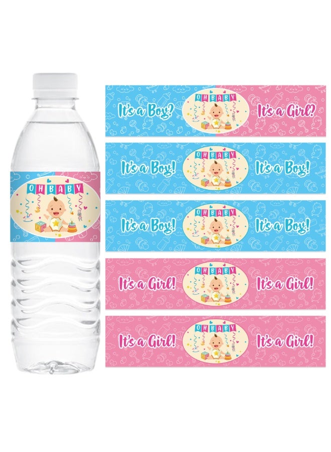 XIYU 24 Pcs Gender Reveal Water Bottle Labels, Decoration for Boy or Girl Baby Shower Gender Reveal Party Supplies Decoration Kit - Image 5