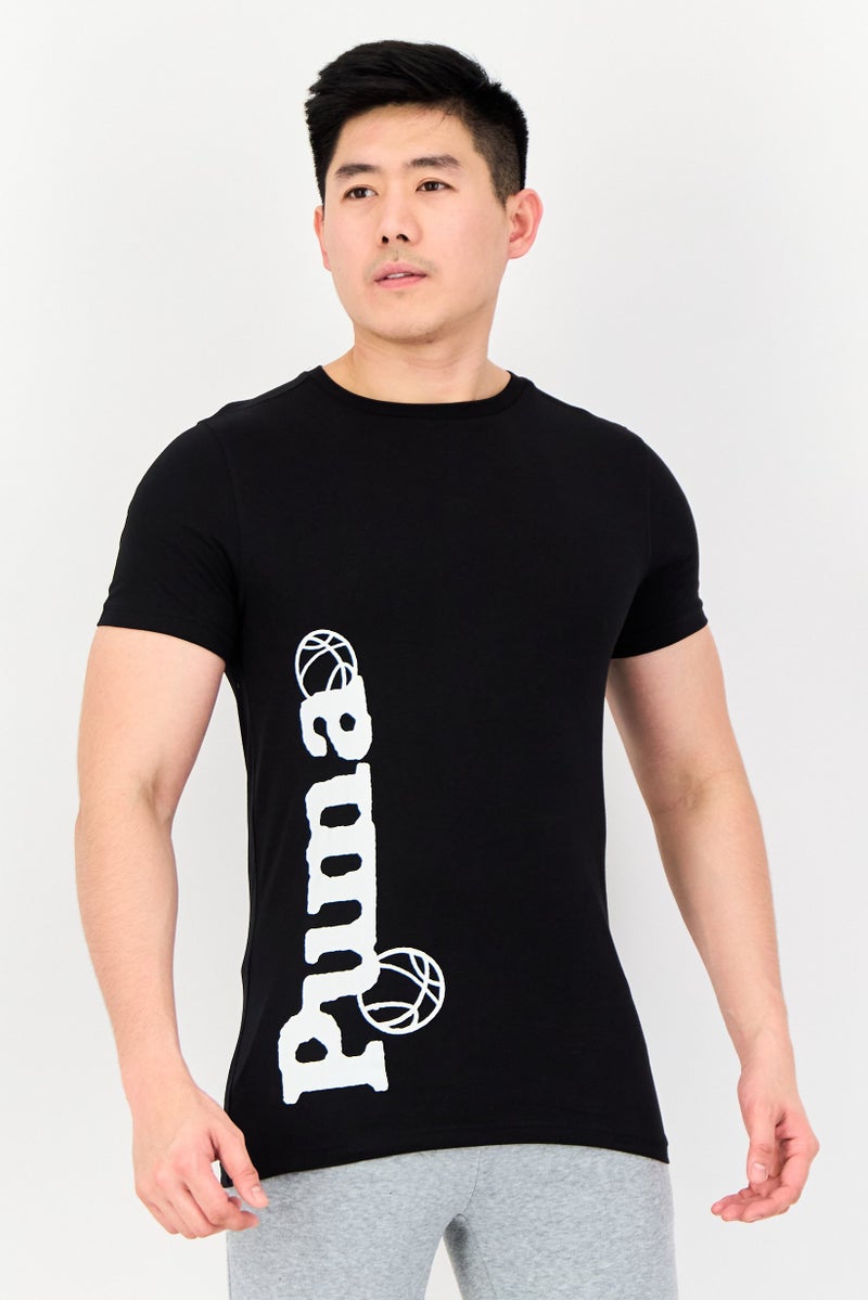 PUMA تي شيرت رياضي للرجال بأكمام قصيرة، خارجي، أسود - Image 1