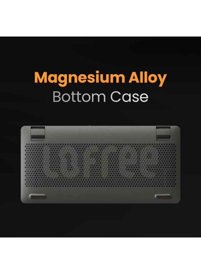 LOFREE Edge Low Profile Mechanical Keyboard, 75% Rechargeable Bluetooth and Wired Connection for Window, Mac OS/POM Switches 2.0, Carbon Fiber Top Case, Mg Alloy Bottom Case (Volcano Grey) - Image 3