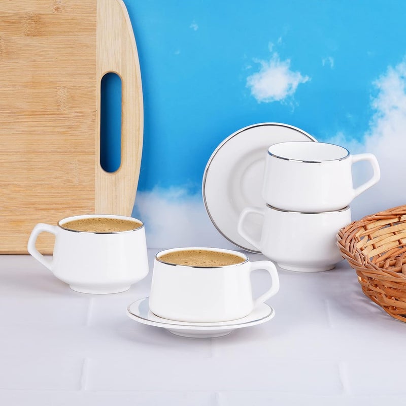Dandy lines England by DATA Dandy Lines SANA Cups and Saucers with Pure Platinum Line 50030 Pack of 12 - Image 5