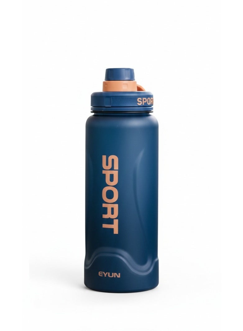 EYUN Water Bottle 1000ML Large Capacity Drinking Bottle with Flip Lid and Carry Handle-Blue - Image 2