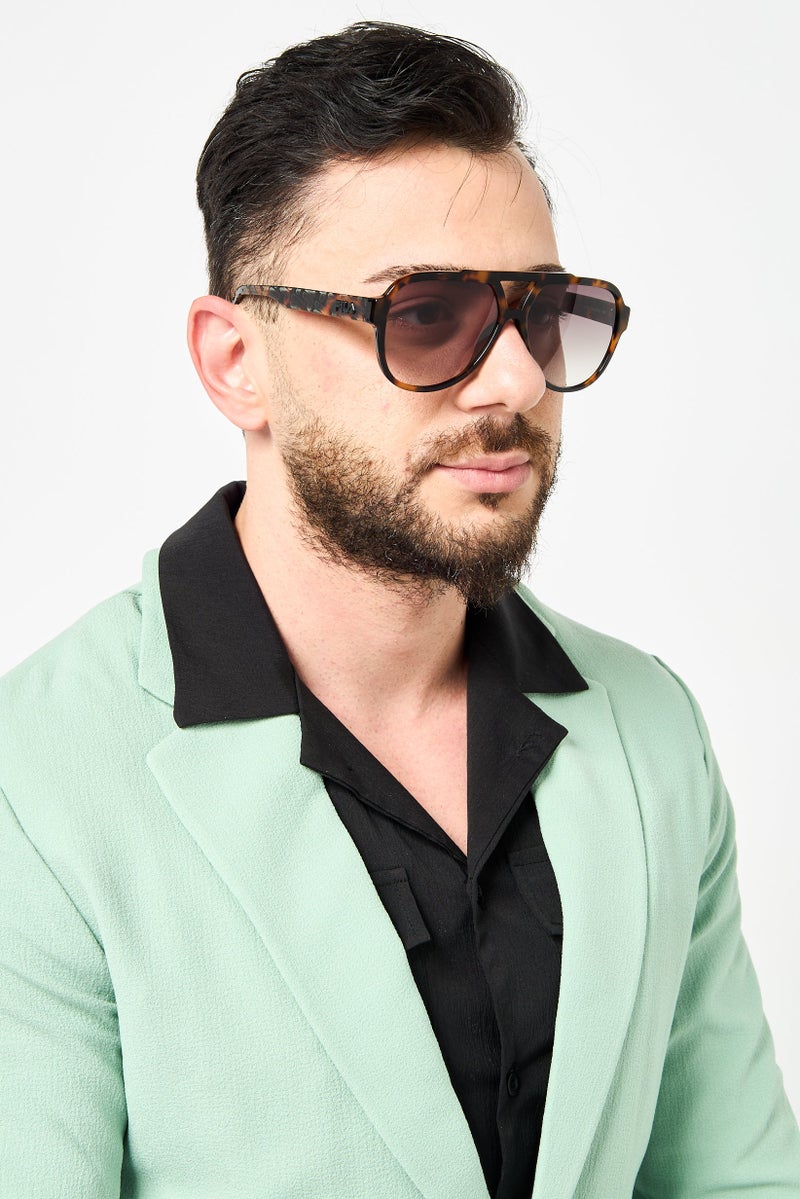 FILA Men SFI459V Aviator Sunglasses, Brown Havanna - Image 2