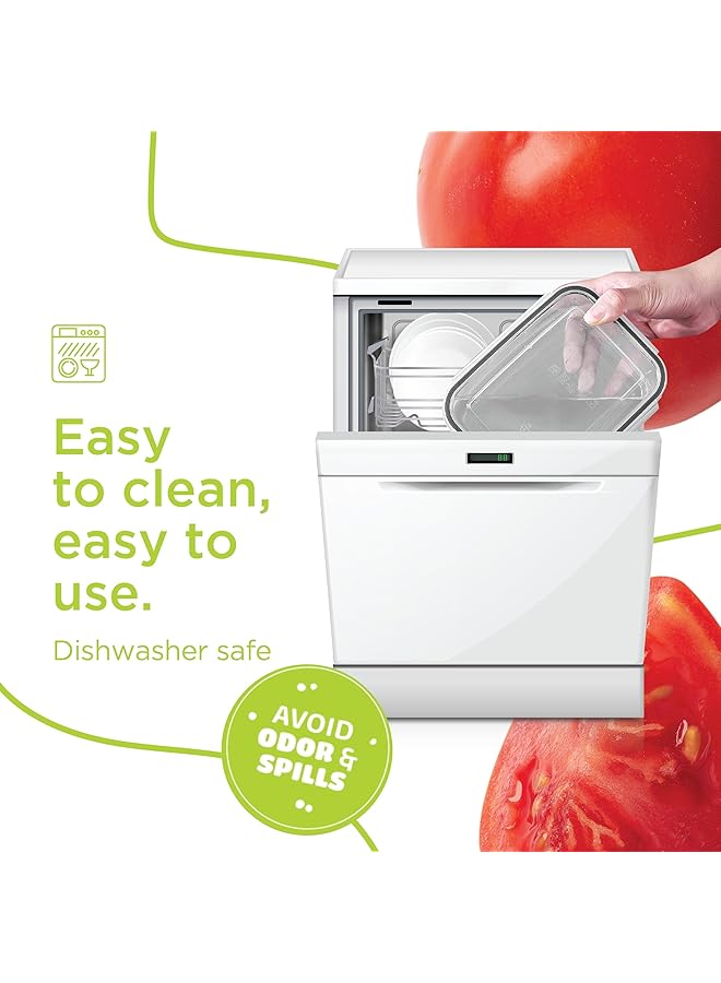 كاست ويف حاويات تخزين الفاكهة للثلاجة مع مصافي قابلة للإزالة، مع مصافي قابلة للإزالة، صناديق تنظيم الثلاجة مانعة للتسرب، حاويات منتجات خالية من مادة BPA تحافظ على نضارة الفاكهة والخضراوات والتوت واللحوم (4 قطع) - Image 5