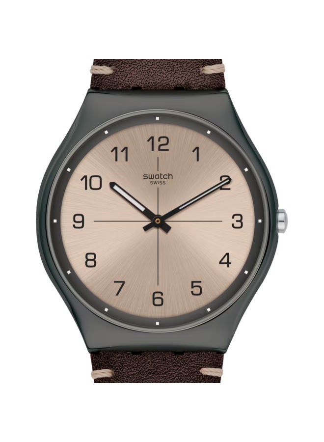Swatch Leather Analog Wrist Watch SS07M100 - Image 2