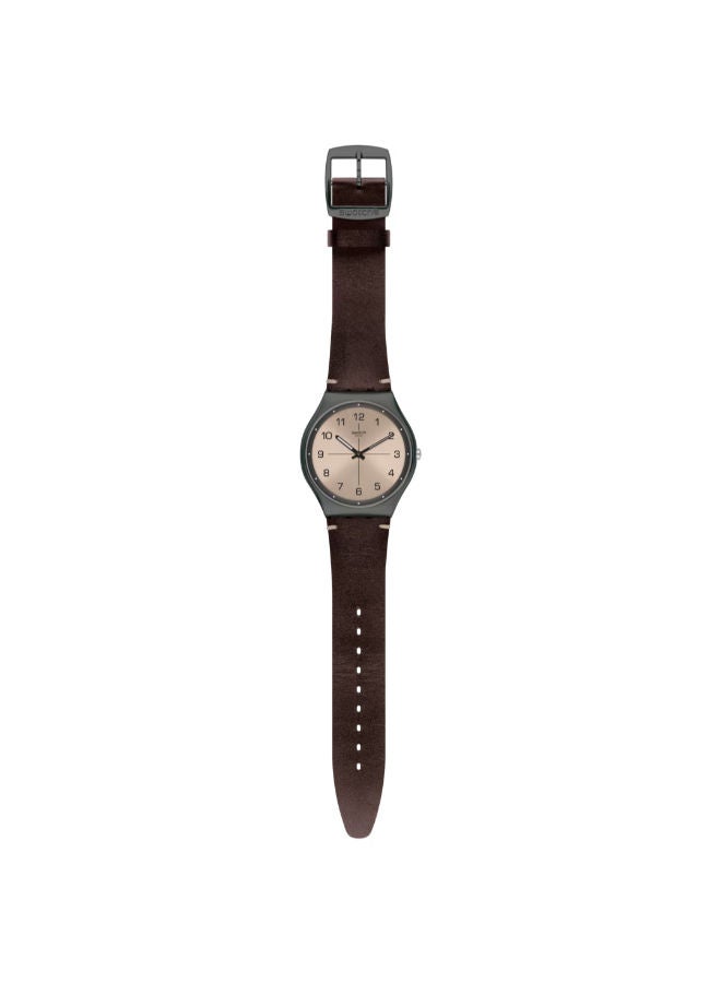 Swatch Leather Analog Wrist Watch SS07M100 - Image 1
