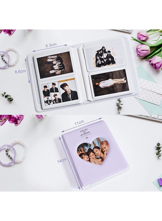 O Ozone ألبوم صور بتصميم قلب مجوف 64 جيب لكاميرات فوجي فيلم إنستكس ميني 11 90 70 50S 26 25 9 8 8+ 7S، أفلام بولارويد سناب- بنفسجي - Image 3