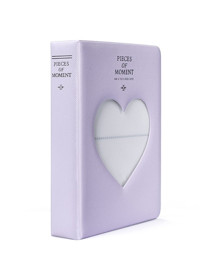 O Ozone ألبوم صور بتصميم قلب مجوف 64 جيب لكاميرات فوجي فيلم إنستكس ميني 11 90 70 50S 26 25 9 8 8+ 7S، أفلام بولارويد سناب- بنفسجي - Image 1