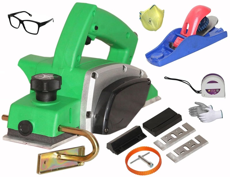Digital Craft Digital Craft Wood Planer 1400W Machine of Carpentry HighPower MultiFunction Electric Planer Professional Woodworking Machine 82mm Electric Planer Machine5Inch Hand PlanerTape 3Mtr  - Image 1