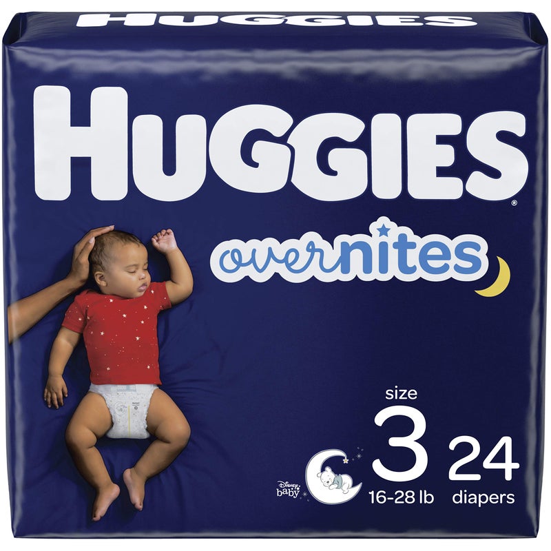 HUGGIES حفاضات أطفال ليلية حجم 3، 24 قطعة، هاجيز أوفرايتس - Image 1