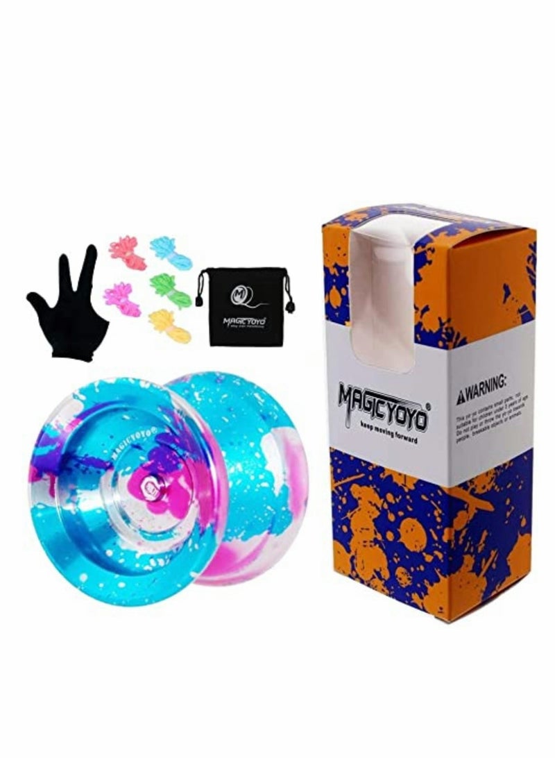 Professional Colorful Yoyo with Long Spin Time Included Glove Bag and 5 Replacement Strings Suitable for Tricks and Fun - Image 4
