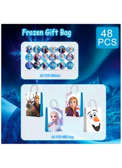 FRUITFUL PARTY Frozen Party Favor Bags, 24pcs Frozen Goodie Bags and 24pcs Frozen Stickers Frozen Gift Bag Frozen Birthday Party Favors Boxes  - Image 2