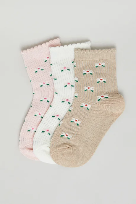 R&B 3 Pack Patterned Ankle Socks