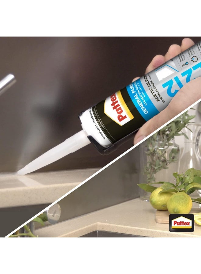 باتكس سيلكون باتيكس SL212 شفاف متعدد الأغراض للعزل والختم، سريع الجفاف ومقاوم للحرارة والرطوبة، جودة ألمانية للاستخدام في الحمامات والمطابخ والنوافذ - Image 4