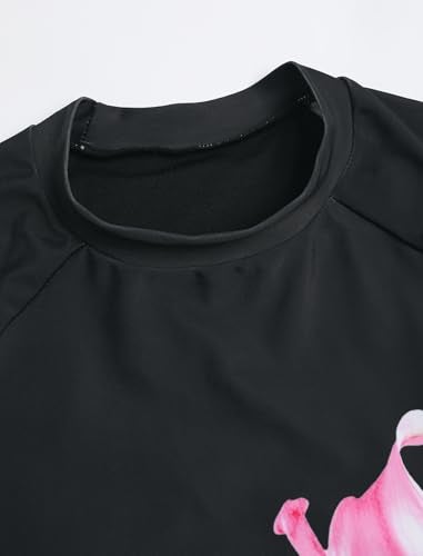 ZAFUL Womens Rash Guard Swimsuits Long Sleeve Sun Protection Bathing Suit Tropical Swim Shirts with Briefs Black M - Image 5