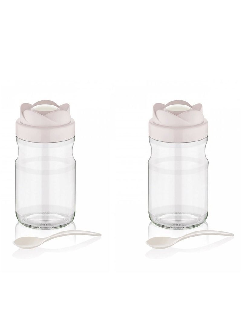 Bager - Tulip Jar 720ML With Spoon Set of 2 Pieces - Image 1