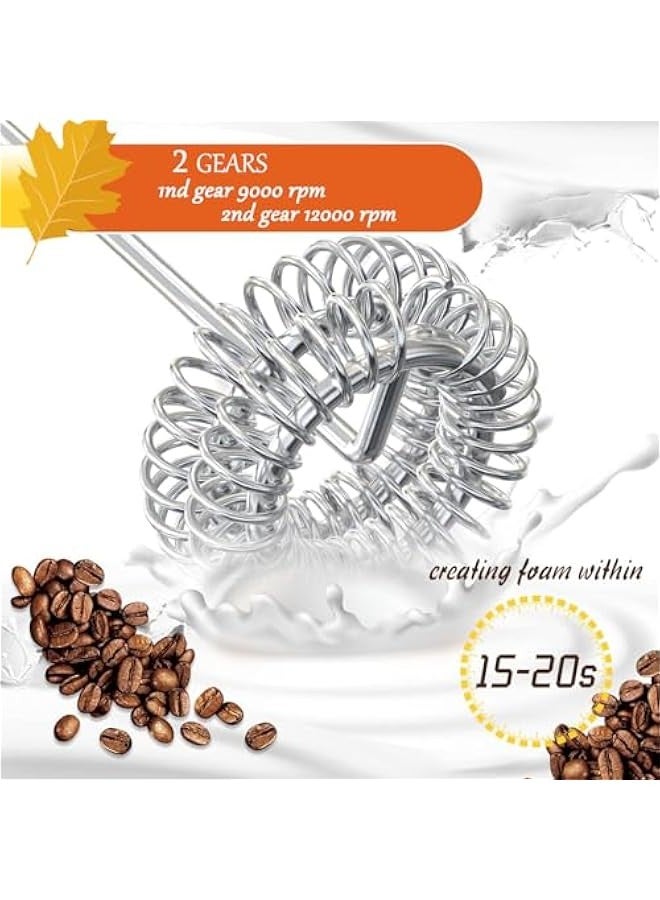 بيوينتي صانع رغوة حليب كهربائي محمول باليد، 1200mAh قابل لاعادة الشحن مع حامل، صانع رغوة كهربائي اوتوماتيكي للقهوة واللاتيه والكابتشينو والشوكولاتة الساخنة والبيض وغيرها - Image 3