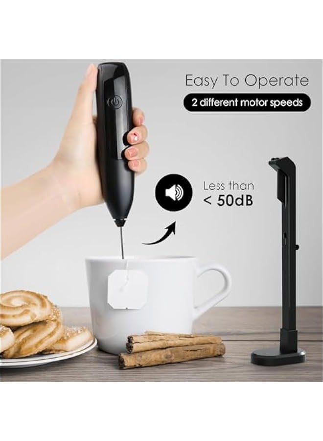 بيوينتي صانع رغوة حليب كهربائي محمول باليد، 1200mAh قابل لاعادة الشحن مع حامل، صانع رغوة كهربائي اوتوماتيكي للقهوة واللاتيه والكابتشينو والشوكولاتة الساخنة والبيض وغيرها - Image 4