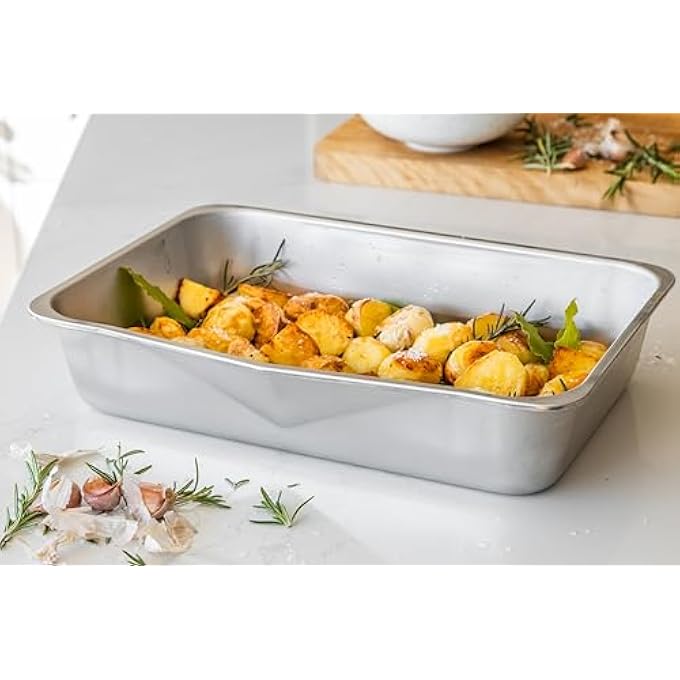 MASTERCLASS Recycled Aluminum 5pc Baking Set Stacking Bakeware Set with Roaster Muffin Pan 2lb Loaf Tin Baking Tray  Wire Cooking Rack - Image 3