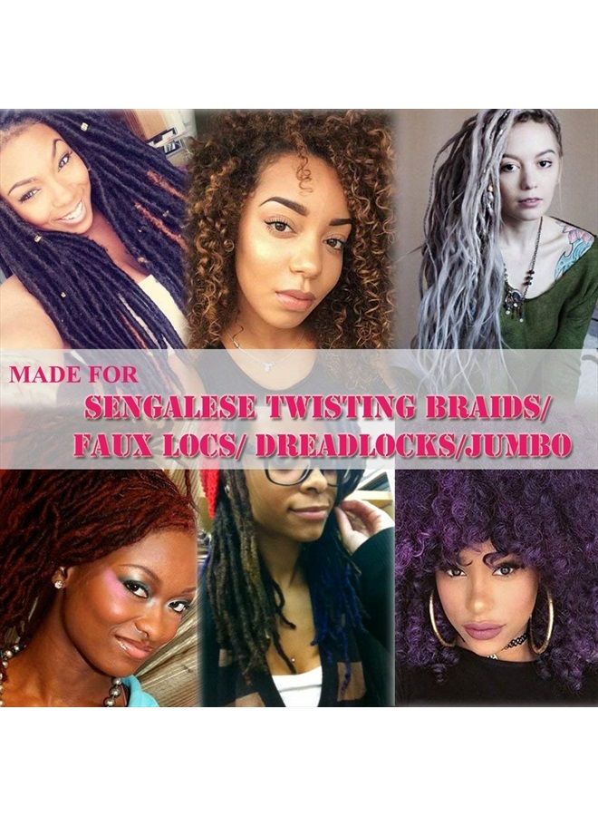 BLUPLE Brazilian Wool Hair 1 Roll Black Acrylic Yarn for African Hair Braiding Sengalese Twisting Jumbo Braids/Crochet Faux Locs/Wraps/Dreadlocks - Image 4