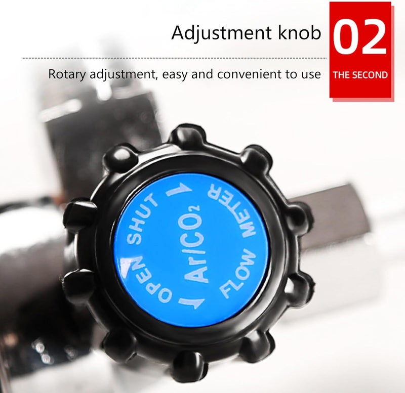 Argon CO2 Regulator Flowmeter Featuring Clear Tube for Clear Flows and Antislip Connection Precisions Flows Meter - Image 4