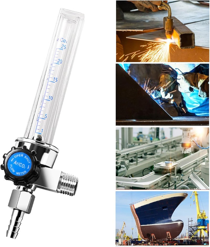 Argon CO2 Regulator Flowmeter Featuring Clear Tube for Clear Flows and Antislip Connection Precisions Flows Meter - Image 1