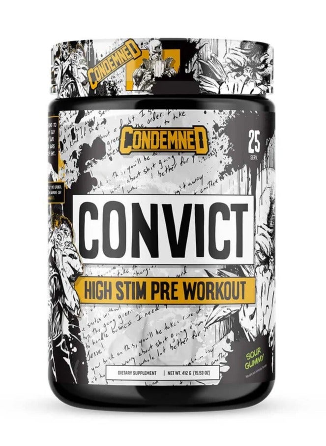 Condemned Laboratoriez Convict NEW High Stim Pre-Workout Sour Gummy - Image 1