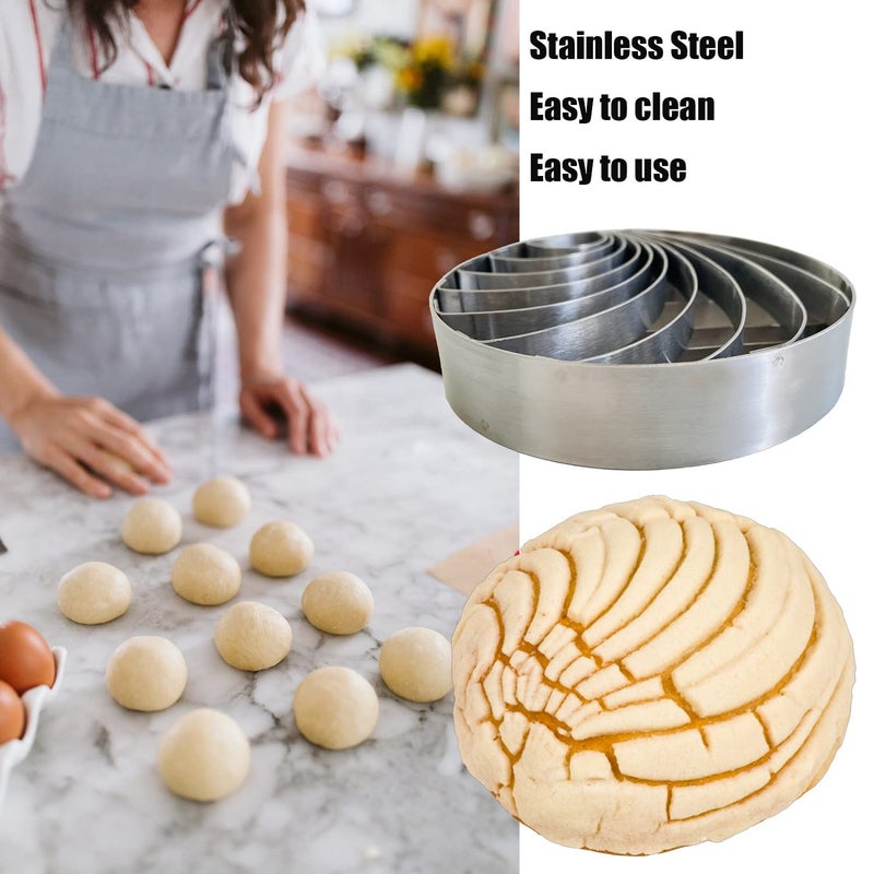 ESNOY Concha Cutter Mexican Bread Mold Made Of Stainless Steel 4.1 Inch Concha Stamp Two Sided Mold For Pan Dulce Mexicano Cortadora De Pan, Bread Shape Cutter - Image 5