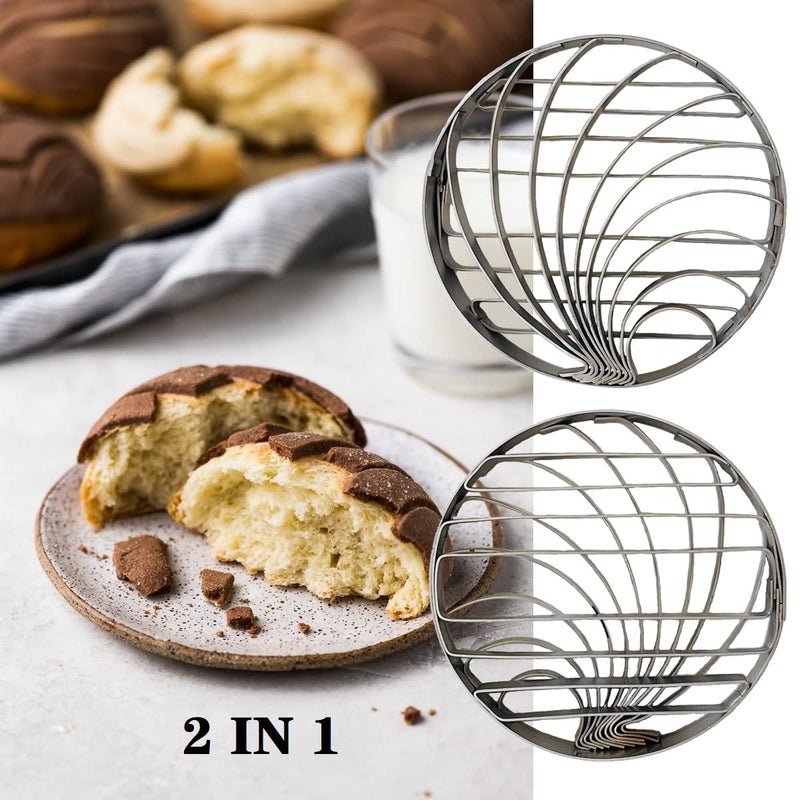 ESNOY Concha Cutter Mexican Bread Mold Made Of Stainless Steel 4.1 Inch Concha Stamp Two Sided Mold For Pan Dulce Mexicano Cortadora De Pan, Bread Shape Cutter - Image 4