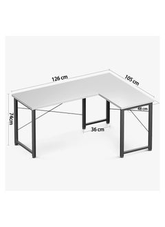 ACPLAY L Shaped Desk Computer Corner Desk Home Office Writing Workstation 126X74X48 cm  - Image 4
