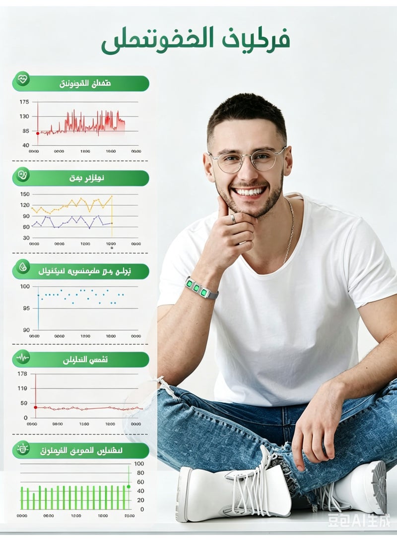 سوار ذكي نسائي لتتبع اللياقة البدنية والصحة، مراقبة معدل ضربات القلب والنوم 24/7، مع تنبيهات الرسائل والمكالمات - Image 5