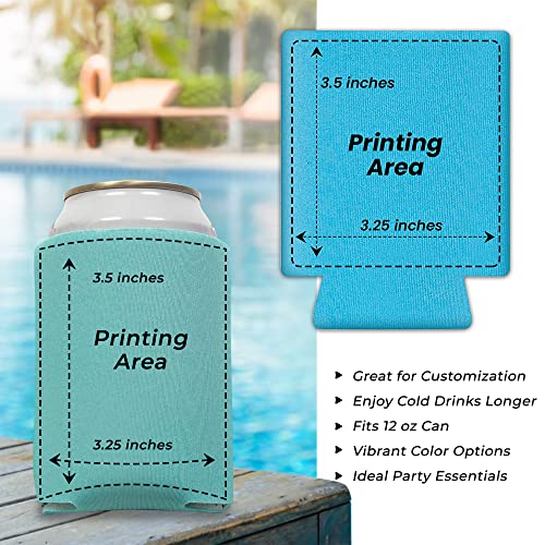 QualityPerfection Blanks Can Coolers Sleeves, Beer Drink Bulk Holder, Plain Foam Soda 12 oz Coolies, Vinyl Sublimation HTV Insulated Covers Wedding, Bachelorette Parties (25 Units, Black) - Image 2