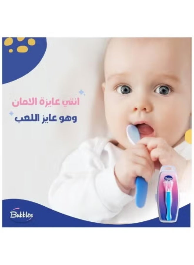 بابلز ملعقة إطعام للأطفال من السيليكون المرن - لطيفة على اللثة، خالية من BPA، لمرحلة الفطام - أزرق - Image 2
