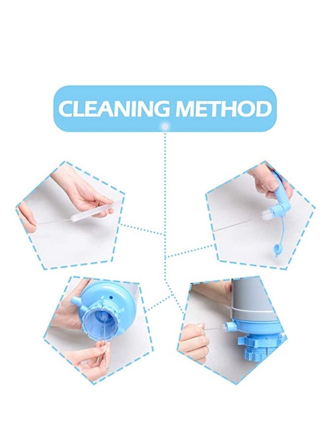 Hand Press Bottle Drinking Water Pump, Easy to Use Blue Gray Thickened Manual Hand Pressure Drinking Fountain Pressure Press Pump with an Extra Short Tube for Home Use with Cap - Image 2