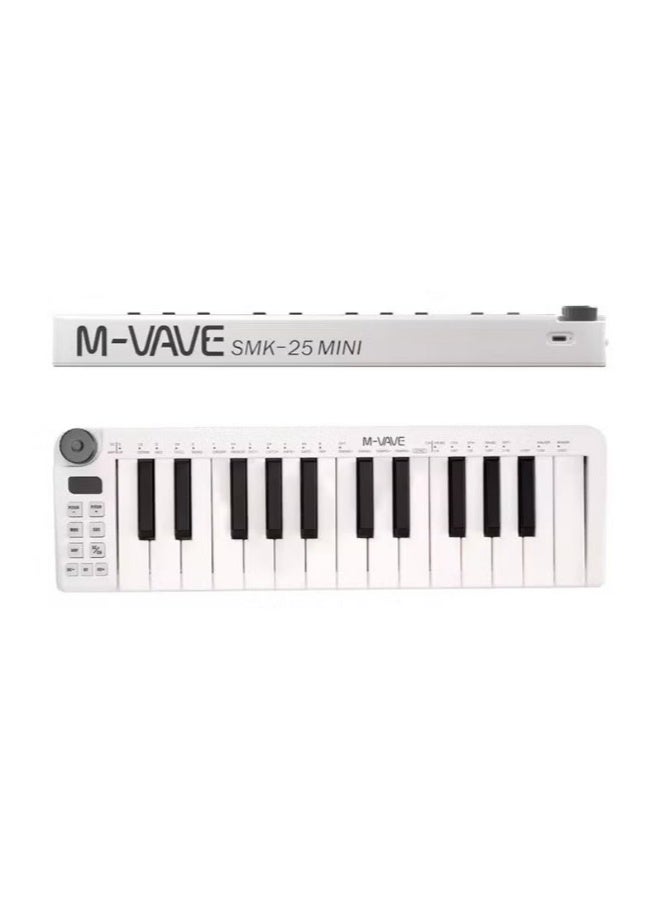 M-VAVE SMK-25 Mini MIDI Keyboard 25 Velocity-sensitive Keys Support Wireless / USB Connection - Image 1