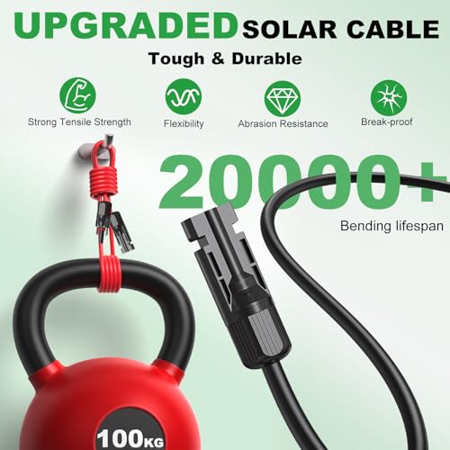 Oududianzi Solar Extension Cable 30Ft 10AWG, Solar Wire, 10 Gauge Tinned Copper PV Wire, Solar Panel Cables with Waterproof Male and Female Connectors for Home Boat RV Solar Photovoltaic Systems - Image 5