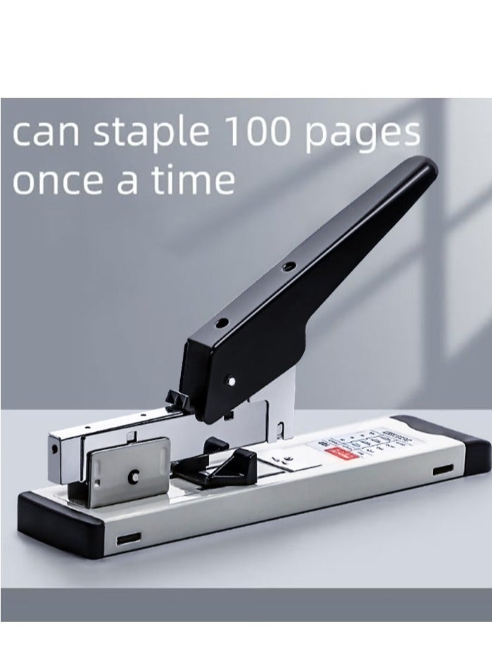 Generic Huachi Heavy Duty Stapler，Large size labor-saving stapler can staple 100 s once a time (Black/Grey)  - Image 1