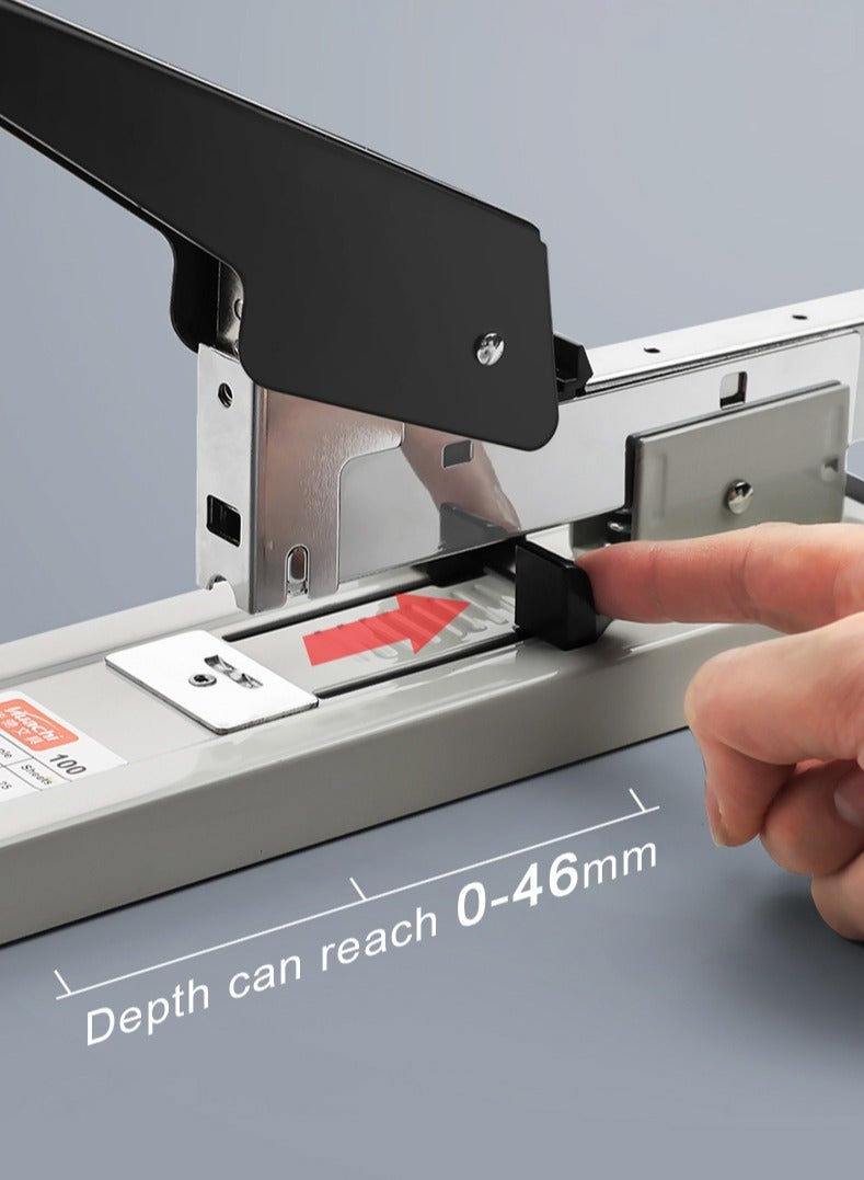 Generic Huachi Heavy Duty Stapler，Large size labor-saving stapler can staple 100 s once a time (Black/Grey)  - Image 5