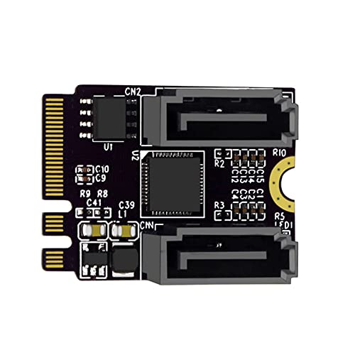 xiwai NGFF Key A+E PCI Express to SATA 3.0 6Gbps Dual Ports Adapter Converter Hard Drive Extension Card JMB582 2230 - Image 1