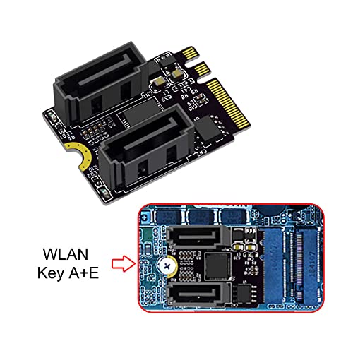 xiwai NGFF Key A+E PCI Express to SATA 3.0 6Gbps Dual Ports Adapter Converter Hard Drive Extension Card JMB582 2230 - Image 4