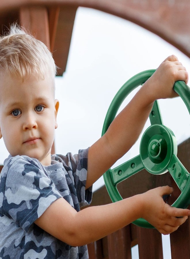 Haconba Playground Steering Wheel Accessories Plastic Swingset Steering Wheel Pirate Ship Steering Wheel Playset for Outdoor Backyard Treehouse Playground Jungle Gym (1, Green) - Image 3