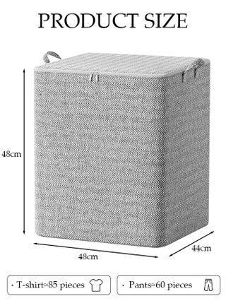 3pcs Large Capacity Storage Box with Zipper Cover and Handle, Dustproof Cube Storage Bins Sturdy Closet Organizer System Storage Bag for Clothing, Quilts, Jeans, Books, Toys, Shelves, Closet, Wardrobe - view 2