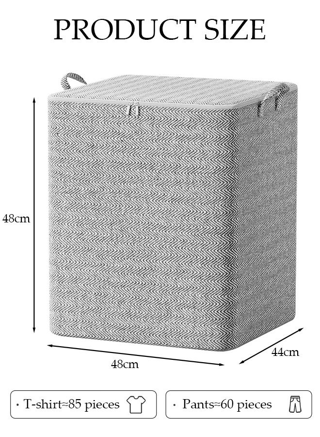 DUNISO 3pcs Large Capacity Storage Box with Zipper Cover and Handle, Dustproof Cube Storage Bins Sturdy Closet Organizer System Storage Bag for Clothing, Quilts, Jeans, Books, Toys, Shelves, Closet, Wardrobe - Image 2