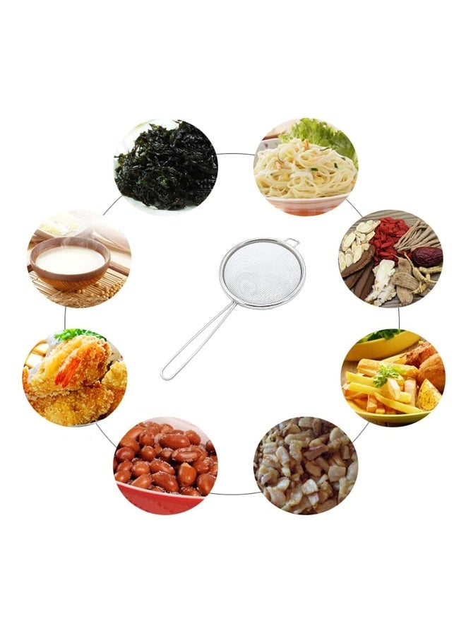 304 Stainless Steel Fine Mesh Strainers,  Fine Mesh Strainer with Handle, Ideal for Kitchen Food, Cooking, Tea Coffee, Juice Vegetable Egg Strainer Premium Stainless Steel, Lightweight(2 PCS) - Image 3