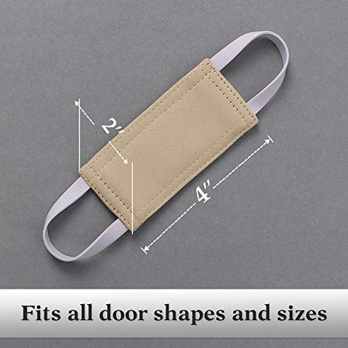 PONY DANCE Nursery Door Latch Cover Silencer - Door Closer Jammer Cushion for Baby Good Sleep Universal Knob Latch Silence Cover for Quiet, W 4 x L 2 inches, Pack-3, Biscotti Beige - Image 2