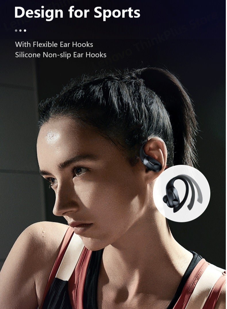 لينوفو سماعات أذن بلوتوث LP75، سماعات رأس لاسلكية مع شاشة رقمية LED، صوت جهير عالٍ لتقليل الضوضاء، سماعات أذن متينة مقاومة للماء مع ميكروفون مدمج، (قطعة واحدة، أبيض) - Image 2